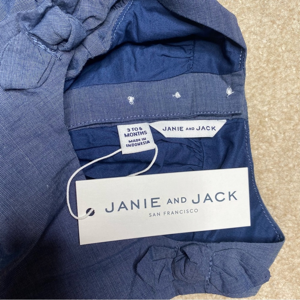 Janie and Jack NWT blue sleeveless embroidered fit and flare dress sz 3-6 months - Picture 8 of 8
